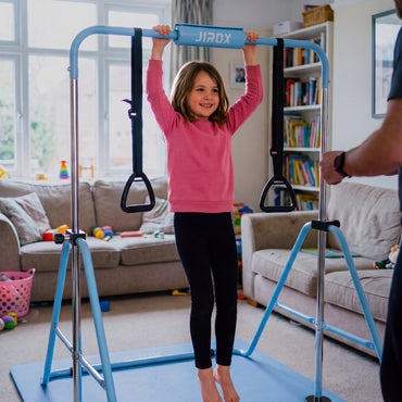 Blue Gymnastics Horizontal Bar with Mat