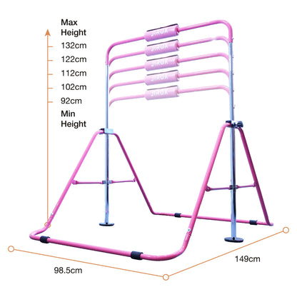 Pink Gymnastics Horizontal Bar with Mat
