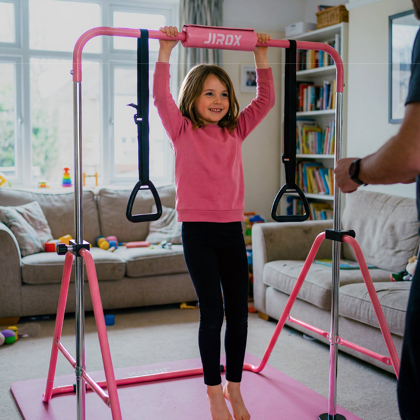 Pink Gymnastics Horizontal Bar with Mat